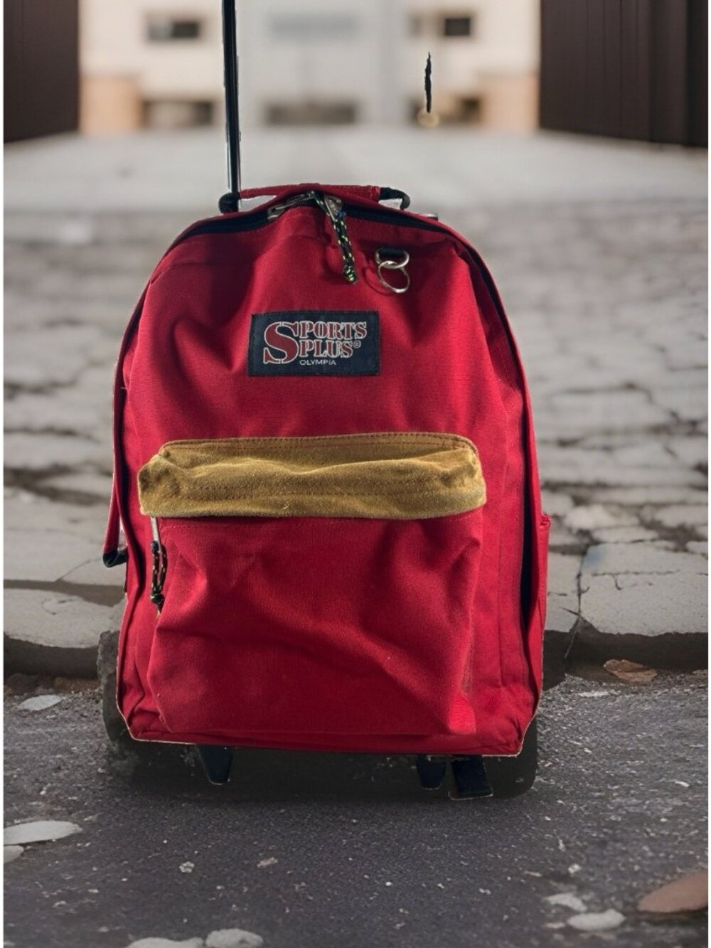 Sports Plus Olympia Red Rolling Backpack Wheeled Travel Carry-on Bag luggage